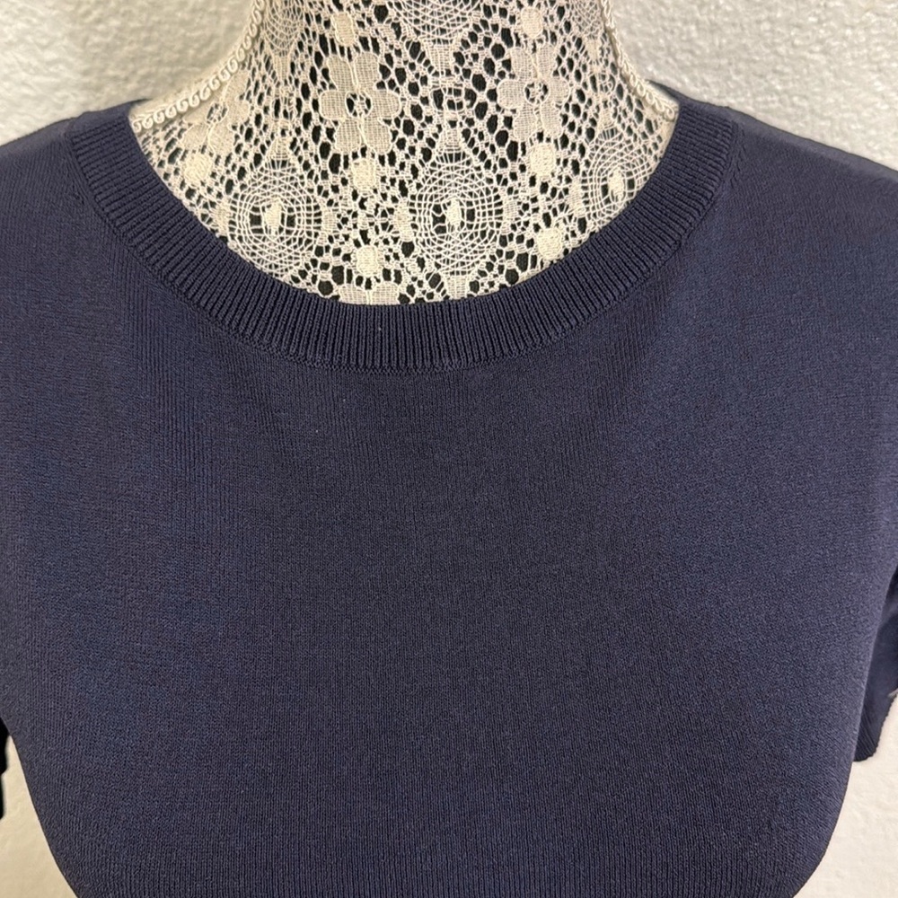 Ann Taylor Blue Fitted Ruffled Blouse - Picture 6 of 12
